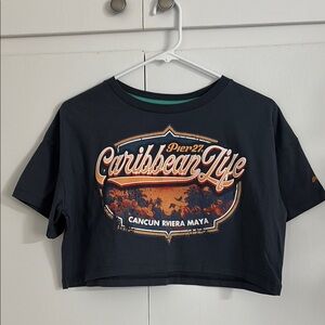 Caribbean Life Black Crop Top